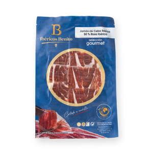 Caja 25 unidades Jamón de Cebo Ibérico 50% R.I. Loncheado a cuchillo