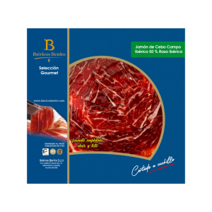 Caja 12 sobres Jamón de Cebo de Campo 50% R.I. Loncheado a cuchillo