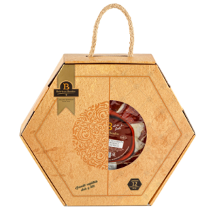 Estuche Hexagonal Jamón de cebo 50% 12 platos